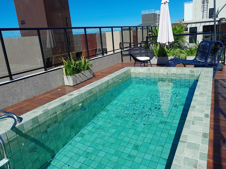 Luxo Cabo Branco Aurea a 50m do mar rooftop pool